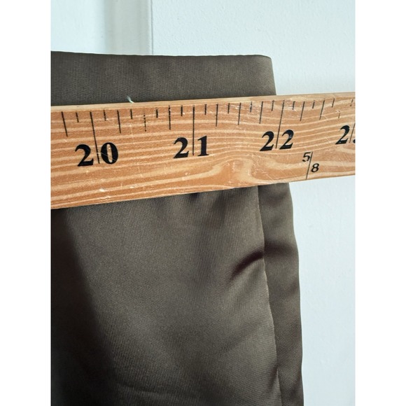 Lauren Ralph Lauren Charmeuse Pleated Satin Wide Leg Pants Olive Green Plus 22W - Picture 4 of 9